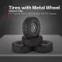 #N/V 4Pcs 1.9 Inch 120mm Rubber Tires Tire with Metal Wheel Rim Set for 1/10 Traxxas TRX-4 SCX10 RC4 D90 RC Crawler Car Part