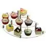 MyGift Clear Acrylic Half Moon Shelf Unit / 3 Tier Tabletop Display Riser with Silver Metal Legs
