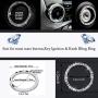 Bling Car Crystal Rhinestone Ring Emblem Sticker, Car Interior Decoration, Bling Car Accessories for Women, Push to Start Button, Key Ignition Starter & Knob Ring (Silver, 1 Row Rhinestones)