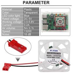 2pcs Raspberry Pi 4 Fan, Raspberry Pi Cooling Fan DC Brushless CPU Quiet LED Cooling Fan 30mm 30mm Fan Cooler Radiator 3 to 5.8V for Raspberry Pi 4 Model B, Raspberry Pi 3B+ 3B 2B+