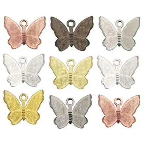 iloveDIYbeads 100Pcs Craft Supplies Brass Mini Mixed Butterfly Pendants Charms for Jewelry Making Crafting Findings Accessory for DIY Necklace Bracelet (M256) iloveDIYbeads 100Pcs Craft Supplies Brass Mini Mixed Butterfly Pendants Charms for Jewelry Making Crafting Findings Accessory for DIY Necklace Bracelet (M256)