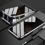 Privacy Magnetic Case for iPhone 11 Pro Max, Anti Peeping Clear Double Side Tempered Glass [Magnet Absorption Metal Bumper Frame] Thin 360 Full Protective Phone Case for iPhone 11 Pro Max 6.5 Silver