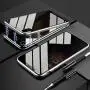 Privacy Magnetic Case for iPhone 11 Pro Max, Anti Peeping Clear Double Side Tempered Glass [Magnet Absorption Metal Bumper Frame] Thin 360 Full Protective Phone Case for iPhone 11 Pro Max 6.5 Silver