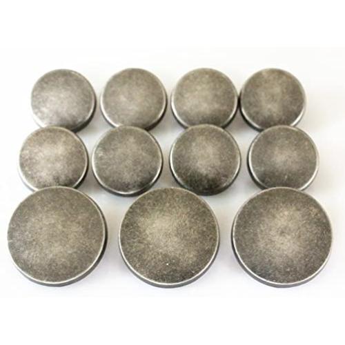 YCEE 11 Pieces Vintage Antique Silver Metal Blazer Button Set - Flat Surface - for Blazer, Suits, Sport Coat, Uniform, Jacket