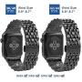 ImmSss Compatible with Apple Watch Bands Series 6 SE 5 4 40mm 44mm / Series 3 2 1 38mm 42mm for Women Men, Black Stainless Steel Band for iWatch Business Replacement Strap