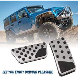 Jeyaic Accelerator Brake Pedal Cover Gas Pedal Punch-Free Metal Pedal Compatible with Jeep Wrangler JK JKU 2007-2018