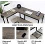 Modern L-Shaped Corner Desk Computer Desk Gaming Office PC Table, Sturdy Simple Industrial Style Home Office Writing Workstation Steel Modern L-Shaped Corner Desk Computer Desk Gaming Office PC Table, Sturdy Simple Industrial Style Home Office Writing Workstation Steel