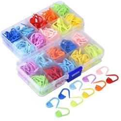 BESMELYIN 300 Pieces Locking Stitch Markers, Colorful Plastic Knitting Counter Crochet Needle Clip Ring for Weaving and Sewing, with 2 Clear Storage Box, 10 Colors