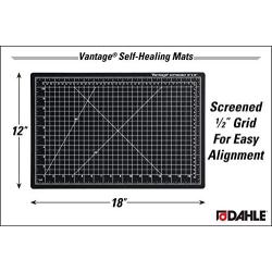 Dahle - 10671-12580 Vantage 10671 Self-Healing Cutting Mat, 12''x18'', 1/2'' Grid, 5 Layers for Max Healing, Perfect for Crafts & Sewing, Black