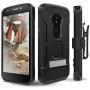 Moto E5 Play / E5 Cruise Case, Evocel [Explorer Series Pro] Premium Full Body Case with Glass Screen Protector, Belt Clip, Metal Kickstand for Motorola Moto E5 Cruise/Moto E5 Play, Black