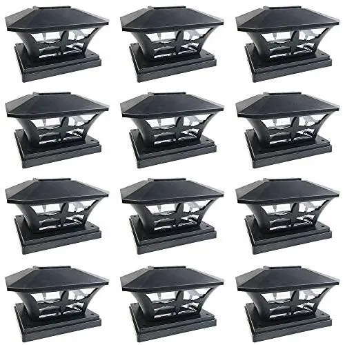 iGlow 12 Pack Black Outdoor Garden 6 x 6 Solar SMD LED Post Deck Cap Square Fence Light Landscape Lamp PVC Vinyl Wood iGlow 12 Pack Black Outdoor Garden 6 x 6 Solar SMD LED Post Deck Cap Square Fence Light Landscape Lamp PVC Vinyl Wood