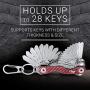 Clips Smart Compact Key Holder Keychain - Made of Carbon Fiber & Stainless Steel- Pocket Organizer Up to 28 Keys- Lightweight, Strong Includes Bottle Opener, Carabiner & More