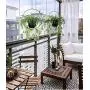 2 Pack Eco Joy Boho Metal Hanging Planters with 6'' Pot (Detachable) + Hook + Chain | Hanging Planters Indoor, Modern Wall & Ceiling Planters, Mid Century Planter for Indoor & Outdoor, NO Plant incld