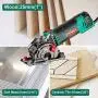 Mini Circular Saw, HYCHIKA Compact Circular Saw Tile Saw with 3 Saw Blades 4A Pure Copper Motor, 3-3/8”4500RPM Ideal for Wood, Soft Metal, Tile and Plastic Cuts, Laser Guide, Scale Ruler Mini Circular Saw, HYCHIKA Compact Circular Saw Tile Saw with 3 Saw Blades 4A Pure Copper Motor, 3-3/8”4500RPM Ideal for Wood, Soft Metal, Tile and Plastic Cuts, Laser Guide, Scale Ruler
