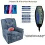 oneinmil Electric Power Lift Recliner Chair, Linen Recliners for Elderly, Home Sofa Chairs with Heat & Massage, Remote Control, 3 Positions, 2 Side Pockets and USB Ports, Blue Grey oneinmil Electric Power Lift Recliner Chair, Linen Recliners for Elderly, Home Sofa Chairs with Heat & Massage, Remote Control, 3 Positions, 2 Side Pockets and USB Ports, Blue Grey