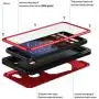 Pixel 3a Case,Google Pixel 3a Metal Case with Gorilla Glass Screen Protector Armor Tank Military Aluminum Alloy Bumper Hybrid Soft Rubber Military Shockproof Hard Defender Metal Cover,Red