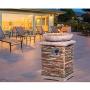 HOMPUS Propane Patio Fire Pit Table, Lava Rocks and Rain Cover for Outdoor Leisure Party,40,000 BTU 20-inch Square Concrete Fire Table