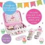 Lucy Locket Fairy Tale Metal Tea Set & Carry Case Toy (14 Piece Pink Tea Set for Children)