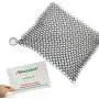 Amagabeli 8''x6'' Stainless Steel Cast Iron Cleaner 316 Chainmail Scrubber for Cast Iron Pan Pre-Seasoned Pan Dutch Ovens Waffle Iron Pans Scraper Cast Iron Grill Scraper Skillet Scraper Amagabeli 8''x6'' Stainless Steel Cast Iron Cleaner 316 Chainmail Scrubber for Cast Iron Pan Pre-Seasoned Pan Dutch Ovens Waffle Iron Pans Scraper Cast Iron Grill Scraper Skillet Scraper
