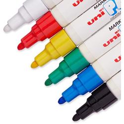 Uni-Paint PX-20 Oil-Based Paint Marker, Medium Point, Assorted Colors, 6-Count