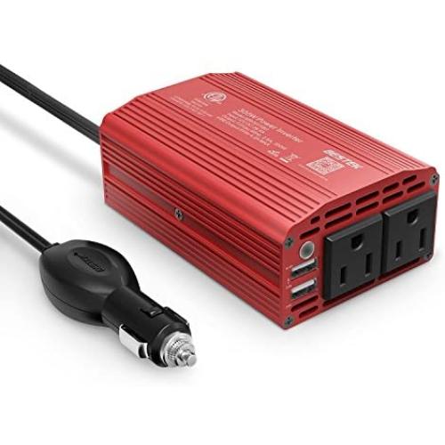 BESTEK 300W Power Inverter DC 12V to 110V AC Car Inverter with 4.2A Dual USB Car Adapter