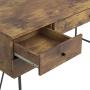 Analiese 4-Drawer Writing Desk Antique Nutmeg and Black