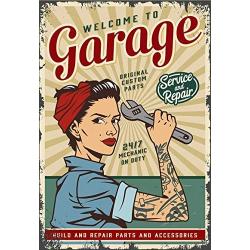 New Vintage Retro Metal Tin Sign Garage Service and Repair Build and Repair Parts and Accessories Home Garage Bar Club Hotel Wall Decor Signs 12X8 Inch