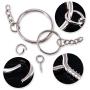 Swpeet 300Pcs Sliver Key Chain Rings Kit, 100Pcs Keychain Rings with Chain and 100Pcs Jump Ring with 100Pcs Screw Eye Pins Bulk for Jewelry Findings Making - 3/5 Inch, 4/5 Inch, 1 Inch, 6/5 Inch