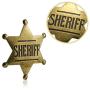 WILLBOND 24 Pieces Metal Sheriff Badge Bronze Western Cowboy Badge Deputy Sheriffs Toy Badges for Halloween and Party Favors Costume Prop(24 Pieces)