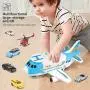 Geyiie Airplane Car Toys, Aircraft Car Set Toys with 5pcs Vehicle Car, Parking Scene Game with Stickers, a Helicoper Toy for Kids Toddlers Boys Girls Gift Geyiie Airplane Car Toys, Aircraft Car Set Toys with 5pcs Vehicle Car, Parking Scene Game with Stickers, a Helicoper Toy for Kids Toddlers Boys Girls Gift