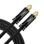 FIRBELY Digital Toslink Cable Optical Audio Cable-S/PDIF Fiber Optic with Metal Connectors Braided Jacket Black Cable for Sound Bar/TV Speakers 1.5 feet