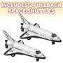 ArtCreativity Diecast Space Shuttle with Pullback Mechanism, Set of 2, Die Cast Metal NASA Space Toys for Boys, Astronaut Cake Decorations, Astronaut Space Theme Party Favors