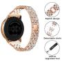 Mosonio Compatible with Galaxy Active 2 Watch Band with Case Women, Jewelry Replacement Metal Wristband Strap with Bling PC Protective Cover for Samsung Active 2 Watch Band 44mm(Rose Gold, 44mm)