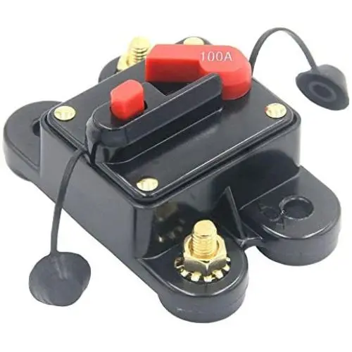 ANJOSHI Circuit Breaker 100amp 50A-300A with Manual Reset Home Solar System Fuse Holder for Car Audio and Amps Protection 12V-24V DC Reset Fuse Inverter Replace Fuses ANJOSHI Circuit Breaker 100amp 50A-300A with Manual Reset Home Solar System Fuse Holder for Car Audio and Amps Protection 12V-24V DC Reset Fuse Inverter Replace Fuses