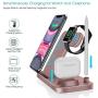 QI-EU Wireless Charger, 4 in 1 Qi-Certified Fast Charging Station Compatible Apple Watch Airpods Pro iPhone 12/11/11pro/X/XS/XR/Xs Max/8/8 Plus, Wireless Charging Stand Compatible Samsung Galaxy S20