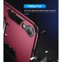 iPhone XR Case, Heavy Duty Shockproof Phone Cover with Magnetic Car Mount Metal Ring Kickstand for Apple iPhone XR 6.1inch - Red