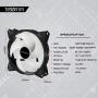 upHere Long Life 120mm PWM 4-Pin High Airflow Quiet Edition Rainbow LED Case Fan for PC Cases, CPU Coolers, and Radiators 3-Pack,(PF120CF4-3)