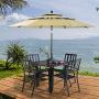 PHI VILLA 5 Piece Metal Patio Dining Set 37'' Square Patio Bistro Table and Garden Backyard Chairs - Umbrella Hole 1.57'' PHI VILLA 5 Piece Metal Patio Dining Set 37'' Square Patio Bistro Table and Garden Backyard Chairs - Umbrella Hole 1.57''