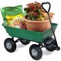 COLIBROX 650LB Green Garden Cart Dump Wagon Trailer Lawn Wheels Rolling Storage Wagon Carrier Barrow Air Tires Heavy Duty