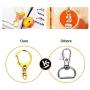 Roctee 50 Piece Key Ring with Chain, Gold D Snap Hook Split Metal Keychain Parts, DIY Crafts Key Ring Hardware with 8mm Open Jump Ring and Connector