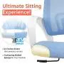 NEO CHAIR Office Chair Computer Desk Chair Gaming - Ergonomic Mid Back Cushion Lumbar Support with Wheels Comfortable Blue Mesh Racing Seat Adjustable Swivel Rolling Home Executive