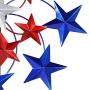 Exhart Star Spangled Wind Spinner - Pinwheels Outdoor Decor w/American Themed Metal Design - Kinetic Art Garden Spinner with Blue, Red, and White Stars Spinning Blades, 20'' L x 7'' W x 83'' H