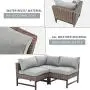 Festival Depot 3 Pieces Patio Sectional Corner Sofa Set Outdoor All-Weather Wicker Metal Chairs with Seating Back Cushions Garden Poolside (Gray) Festival Depot 3 Pieces Patio Sectional Corner Sofa Set Outdoor All-Weather Wicker Metal Chairs with Seating Back Cushions Garden Poolside (Gray)