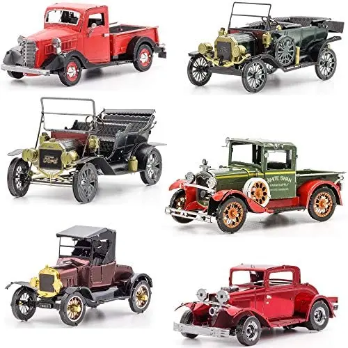Fascinations Metal Earth 3D Metal Model Kits Ford Set of 6 - 1908 Model T Dark Green - 1910 Model T - 1931 Model A - 1932 Coupe - 1937 Pickup - 1925 Model T Runabout Fascinations Metal Earth 3D Metal Model Kits Ford Set of 6 - 1908 Model T Dark Green - 1910 Model T - 1931 Model A - 1932 Coupe - 1937 Pickup - 1925 Model T Runabout