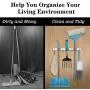 Broom and Mop Holder Stainless Steel Wall Mounted,Metal Mop Broom Holder Organizer Storage Rack Wall Mount, Cleaning Tool Holder Organizer with 3 Clips 4 Hooks(2Pack) Broom and Mop Holder Stainless Steel Wall Mounted,Metal Mop Broom Holder Organizer Storage Rack Wall Mount, Cleaning Tool Holder Organizer with 3 Clips 4 Hooks(2Pack)