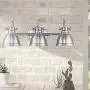 Emliviar 3-Light Bathroom Vanity Light Fixture, Brushed Nickel Finish with Metal Shade, 4054S