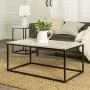 Walker Edison Modern Marble and Metal Frame Open Rectangle Coffee Accent Living Room Ottoman End Table, 42 Inch Walker Edison Modern Marble and Metal Frame Open Rectangle Coffee Accent Living Room Ottoman End Table, 42 Inch