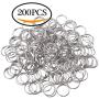 200 Pieces Metal Split Rings, 16mm Nickel Plated Double Loop Jump Rings Small Key Chain Rings Crystal Chandeliers Connectors for DIY Jewelry Making and Craft Ideas
