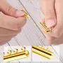 8 Pieces 4 Sizes Slide Clasp Lock Necklace Connector Multi Strands Slide Tube Clasps with Storage Box for Layered Bracelet Necklace Jewelry Crafts (Gold)