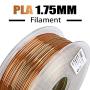 AMOLEN PLA 3D Printer Filament, Silk PLA Filament Multicolor 1.75mm, 20% Real Metal Silk Rainbow 3D Printing Filament 1 kg